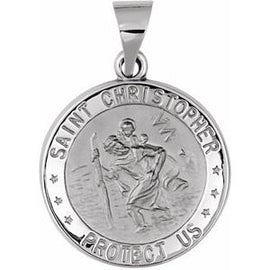 18 mm Hollow Round St. Christopher Medal