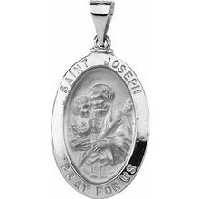 Load image into Gallery viewer, 23x16 mm Hollow Oval St. Joseph Medal
