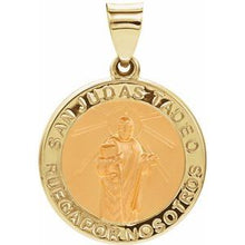 Load image into Gallery viewer, 18 mm Hollow Round Spanish St. Jude Medal
