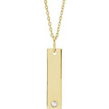 Load image into Gallery viewer, Gold-Plated .03 CT Diamond Bar 16-18&quot; Necklace
