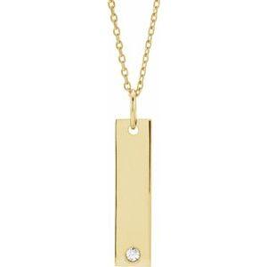 Gold-Plated .03 CT Diamond Bar 16-18