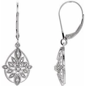 1/6 CTW Diamond Granulated Filigree Earrings