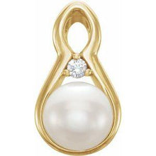 Load image into Gallery viewer, Freshwater Cultured Pearl &amp; .03 CTW Diamond Pendant
