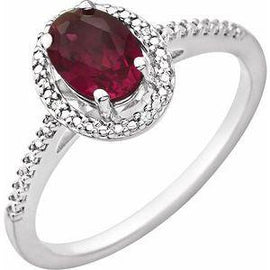 Mozambique Garnet & .01 CTW Diamond Ring