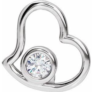 Forever One™ Colorless Created Moissanite Heart Pendant