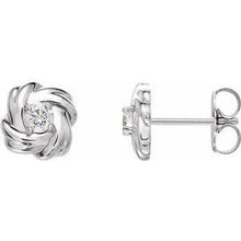 Load image into Gallery viewer, 1/5 CTW Diamond Knot Earrings
