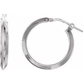 24 mm Round Knife Edge Tube Style Hoop Earrings