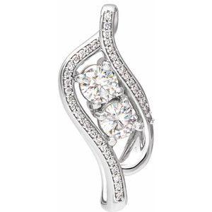 5 mm Round Forever One™ Moissanite & 1/6 CTW Diamond Pendant