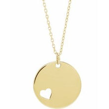 Load image into Gallery viewer, Pierced Heart Disc 16-18&quot; Necklace
