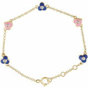 .04 CTW Diamond Flowers & Hearts 5-7