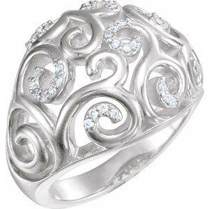 CTW 1/6 Diamond Filigree Scroll Ring