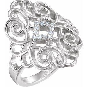 1/10 CTW Diamond Scroll Design Ring