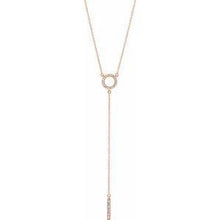 Load image into Gallery viewer, 1/6 CTW Diamond Circle 16-18&quot; Bar Y Necklace
