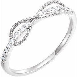 1/10 CTW Diamond Infinity-Inspired Ring