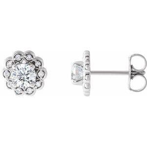 5/8 CTW Diamond Halo-Style Earrings