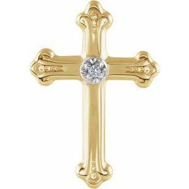 15x10.5 mm .005 CT Diamond Cross Lapel Pin