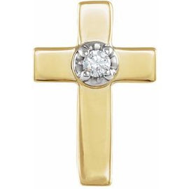 9x7 mm .01 CTW Diamond Cross Lapel Pin