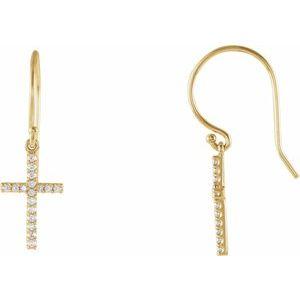 1/6 CTW Diamond Cross Earrings