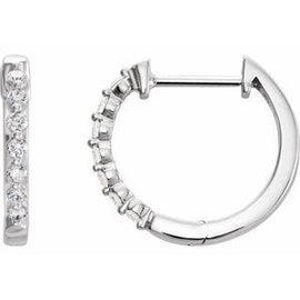 1/5 CTW Diamond 15.25 mm Hoop Earrings