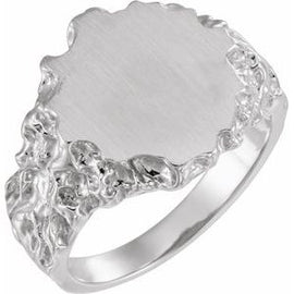16x14 mm Oval Nugget Signet Ring