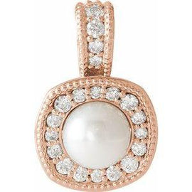 Freshwater Cultured Pearl & 1/4 CTW Diamond Pendant