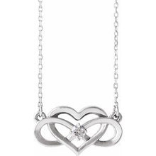 Load image into Gallery viewer, 1/10 CTW Diamond Infinity-Inspired Heart 16-18&quot; Necklace
