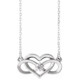 1/10 CTW Diamond Infinity-Inspired Heart 16-18