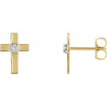 Load image into Gallery viewer, 7x5 mm .01 CTW Diamond Cross Earrings
