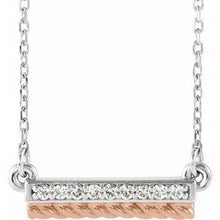 Load image into Gallery viewer, .08 CTW Diamond Rope Bar 16-18&quot; Necklace
