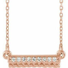 Load image into Gallery viewer, .08 CTW Diamond Rope Bar 16-18&quot; Necklace
