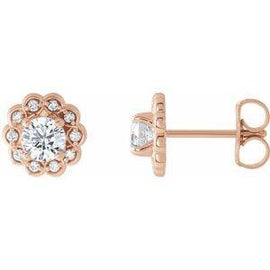 5/8 CTW Diamond Halo-Style Earrings