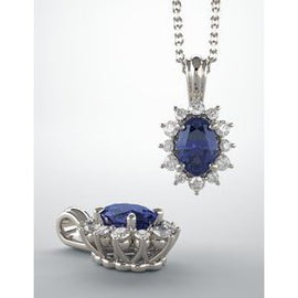 1/6 CTW Diamond & Sapphire Pendant
