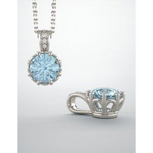 Load image into Gallery viewer, Aquamarine &amp; .02 CTW Diamond Pendant
