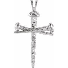 Load image into Gallery viewer, Sterling Silver 26x18.25 mm Nail Design Cross Pendant without Packaging
