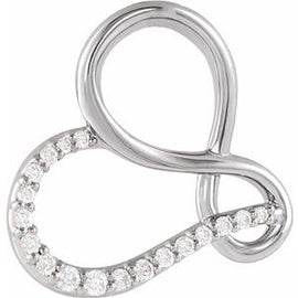 .07 CTW Diamond Infinity-Inspired Heart Pendant