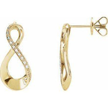 Load image into Gallery viewer, .08 CTW Diamond Infinity-Inspired Earrings
