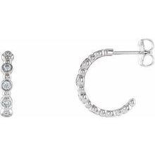 Load image into Gallery viewer, 3/8 CTW Diamond Beaded Hoop Earrings
