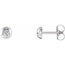 Load image into Gallery viewer, 1/8 CTW Diamond Domed Stud Earrings
