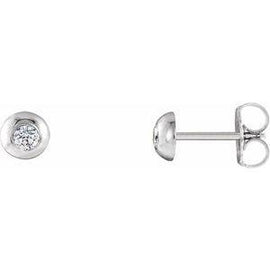 1/8 CTW Diamond Domed Stud Earrings