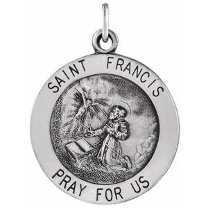 18.25 mm Round St. Francis of Assisi Medal