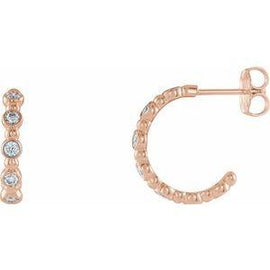 3/8 CTW Diamond Beaded Hoop Earrings