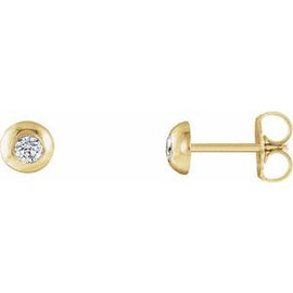 1/8 CTW Diamond Domed Stud Earrings