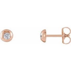 1/8 CTW Diamond Domed Stud Earrings