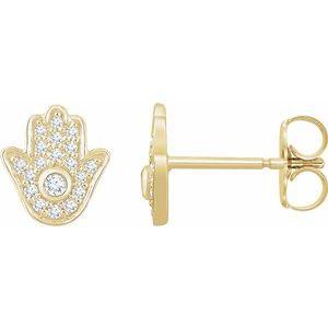 1/5 CTW Diamond Hamsa Earrings