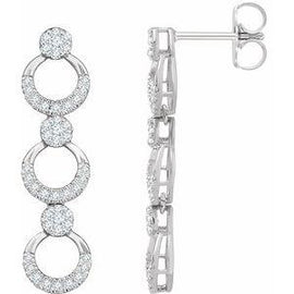 1/2 CTW Diamond Geometric Dangle Earrings