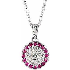 Ruby & 1/3 CTW Diamond Necklace