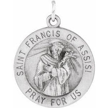 Load image into Gallery viewer, 22 mm Round St. Francis of Assisi Medal
