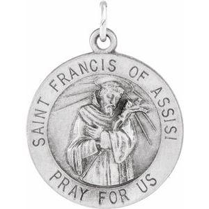 22 mm Round St. Francis of Assisi Medal