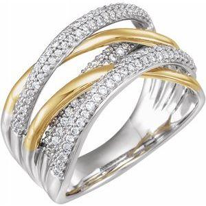 1/2 CTW Diamond Criss-Cross Ring