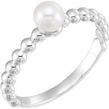 Load image into Gallery viewer, 5.5-6.0 mm Freshwater Cultured Pearl Stackable Beaded Ring
